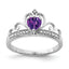 Diamond & Amethyst Teardrop Ring in Sterling Silver (0.01 ct. tw.), Size 6–9 - Sophia Jewelers