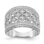 Sterling Silver Rhodium Plated Fancy Diamond Band, Size 6–8 - Sophia Jewelers