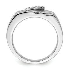 Sterling Silver Rhodium Plated Diamond Men's Ring
