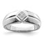 Sterling Silver Rhodium Plated Diam. Men's Ring