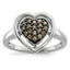 Champagne Diamond Heart Ring in Sterling Silver (0.25 ct. tw.), Size 6–8 - Sophia Jewelers