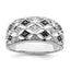 White Night Sterling Silver Rhodium-plated Black and White Diamond Ring