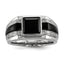 Men's Diamond & Onyx Ring in Sterling Silver (0.06 ct. tw.), Size 9–11 - Sophia Jewelers