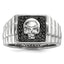 Men's Square Black Diamond Skull Ring in Sterling Silver (0.19 ct. tw.) - Sophia Jewelers