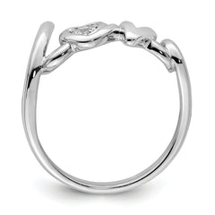 Sterling Silver Rhodium Plated Diamond LOVE Ring