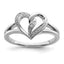 Diamond Heart Ring in Sterling Silver, Textured (0.01 ct. tw.), Size 6–8 - Sophia Jewelers