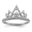 Diamond Crown Ring in Sterling Silver (0.29 ct. tw.), Size 6–8 - Sophia Jewelers