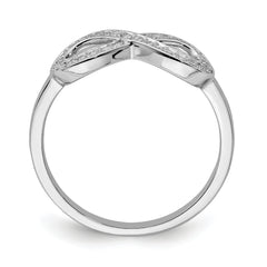 Sterling Silver Rhodium-plated with CZ Infinity Ring