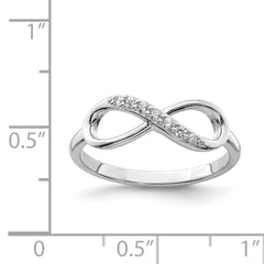 Sterling Silver Rhodium-plated with CZ Infinity Ring