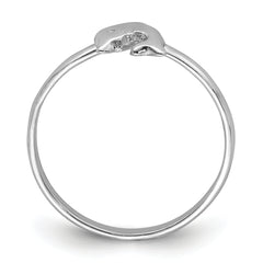Sterling Silver Rhodium-plated Polished Dolphin Children's Ring