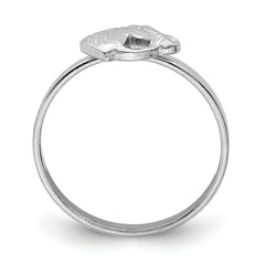 Sterling Silver Rhodium-plated Polished & Textured Horse Children's Ring