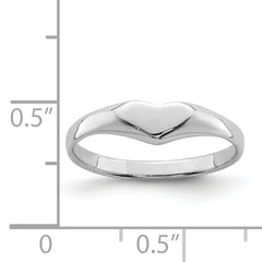 Sterling Silver RH-plated Polished Elongated Heart Children's Ring