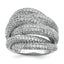 Sterling Shimmer Sterling Silver Rhodium-plated 536 Stone Pav‚ CZ Ring