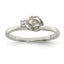 Sterling Silver Clear CZ Rose Kid's Ring