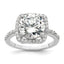 Square Cubic Zirconia Halo Engagement Ring in Sterling Silver, Size 6–8 - Sophia Jewelers