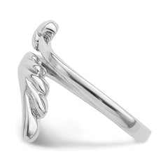 Sterling Silver Rhodium-plated Heart With Wing Toe Ring