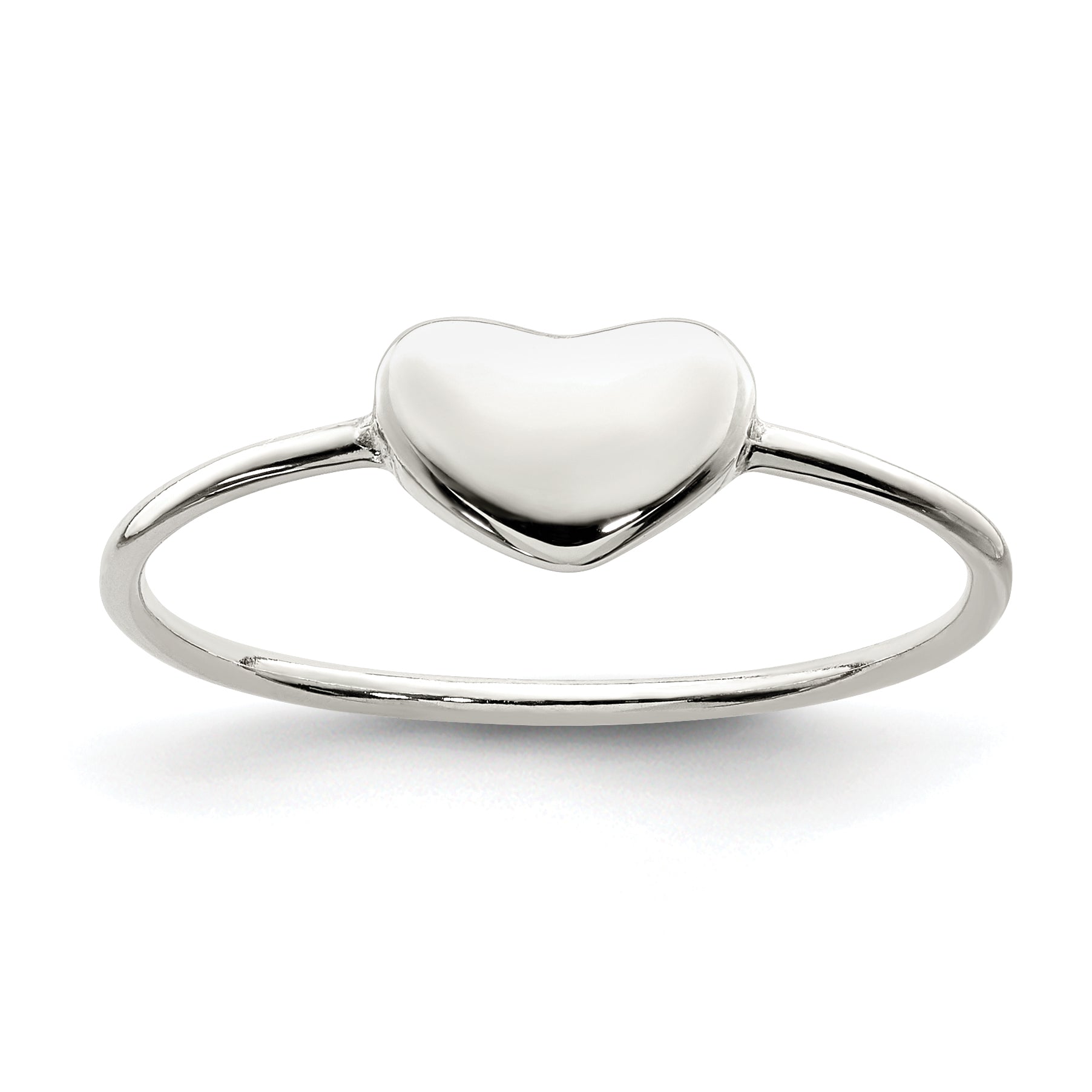 Sterling Silver Polished Heart Ring