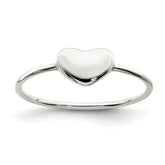 Sterling Silver Polished Heart Ring