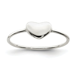 Sterling Silver Polished Heart Ring