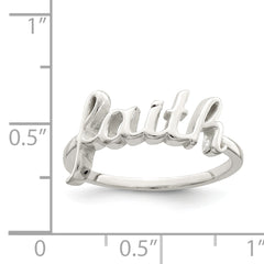 Sterling Silver Polished 'Faith' Ring