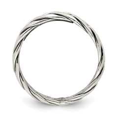 Sterling Silver Antiqued Weave 3.25mm Women's Ring