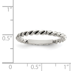 Sterling Silver Antiqued Twisted 1.75mm Women's Ring