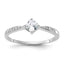 Sterling Silver Rhodium-Plated Polished and Square Shaped Cubic Zirconi Ring