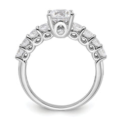 Pure Fire Sterling Silver Rhod-plated Polished & CZ Ring