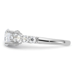 Pure Fire Sterling Silver Rhod-plated Polished & CZ Ring