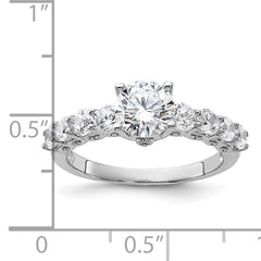 Pure Fire Sterling Silver Rhod-plated Polished & CZ Ring