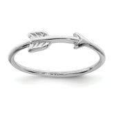 Sterling Silver Rhodium-plated Polished Arrow Ring