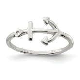 Sterling Silver Polished Anchor Ring