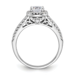 Sterling Silver Rhodium-plated & CZ Ring