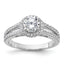 Halo Cubic Zirconia Ring in Sterling Silver, Size 6–8 - Sophia Jewelers