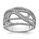 Sterling Silver Rhodium-plated CZ Micro pav‚ Ring