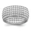 Sterling Silver Rhodium-plated 5-row Eternity Ring