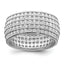 Sterling Silver Rhodium-plated 5-row Eternity Ring, Size 6–8 - Sophia Jewelers