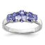 Five-Stone Oval Tanzanite Ring in Sterling Silver, Size 6–8 - Sophia Jewelers