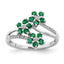 Flower Emerald-Cut & Diamond Ring in Sterling Silver (0.05 ct. tw.), Size 6–8 - Sophia Jewelers