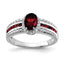 Garnet & White Topaz Ring in Sterling Silver, Size 6–8 - Sophia Jewelers