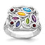 Multi Gemstone Ring in Sterling Silver, 5x2.5mm, Size 6–7 - Sophia Jewelers