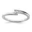 Sterling Silver Rhodium Plated Polished Diamond Ring