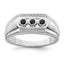 Men's Black & White Diamond Ring in Sterling Silver (0.25 ct. tw.), Size 9–11 - Sophia Jewelers