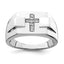 Men's Diamond Cross Signet Ring in Sterling Silver (0.04 ct. tw.) - Sophia Jewelers