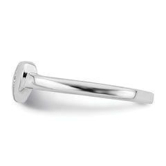 Sterling Silver Rhodium-plated Polished CZ Heart Ring