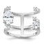 Sterling Silver Rhodium-plated CZ Adjustable Ring