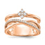 Flash 27-Stone Cubic Zirconia Ring in Rose Gold-Plated Sterling Silver, Size 6–7 - Sophia Jewelers
