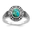 Oxidized Faceted Reconstituted Turquoise Ring in Sterling Silver - Sophia Jewelers