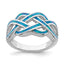 Lab-Created Blue Opal Knot Ring in Sterling Silver, Size 6–8 - Sophia Jewelers