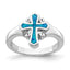 Inlay Lab-Created Opal Cross Ring in Sterling Silver, Size 7–8 - Sophia Jewelers
